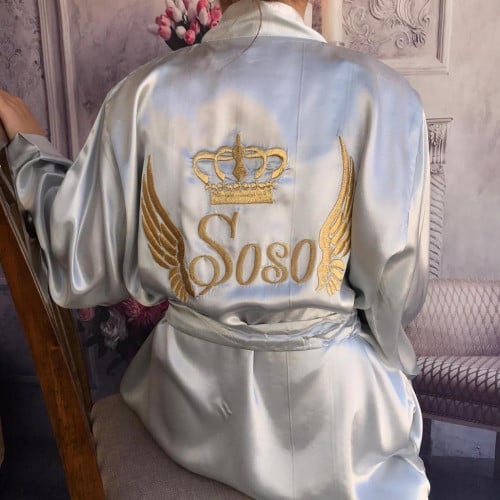 روب عروس بالاسم لون رصاصي