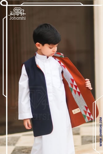 سديري اطفال شتوي دبل فيس كحلي مع جملي مع قماش السد...