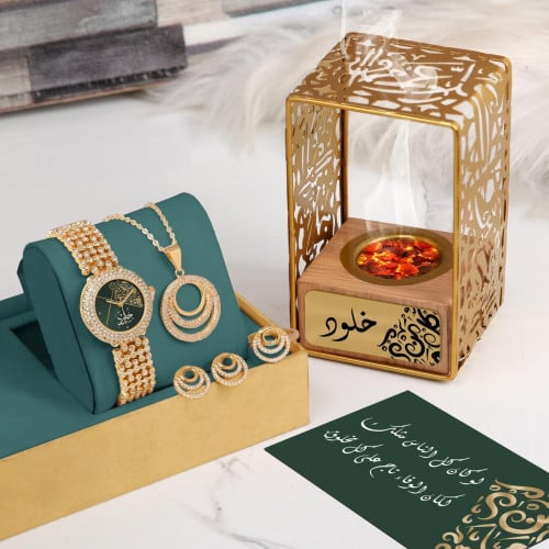 طقم هدايا نسائية مميزه وراقية مرصعة بفصوص