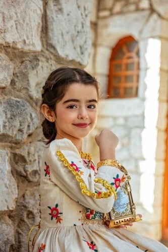 فستان رمضاني بناتي فاخر بتصميم أنيق