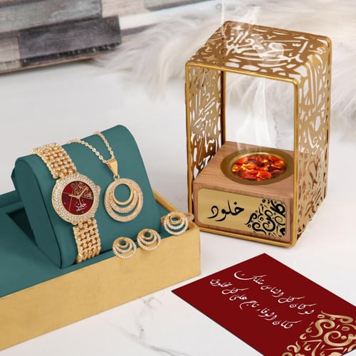 طقم هدايا نسائية مميزه وراقية مرصعة بفصوص
