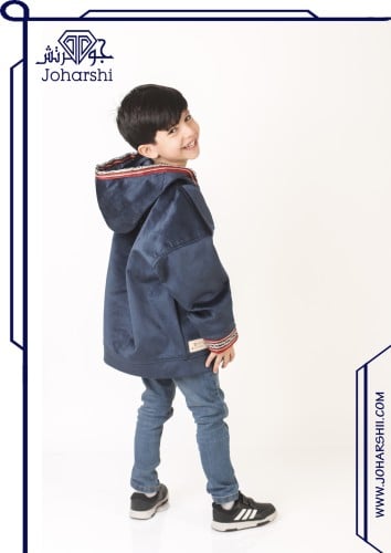 هودي اطفال اوفر سايز شتوي هليله ساده كحلي