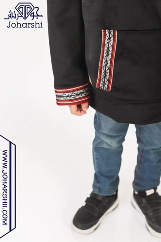 هودي اطفال اوفر سايز شتوي هليله ساده اسود