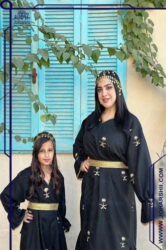 طقم للام والبنت جلابية أسود التأسيس