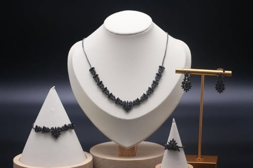 طقم سهره زركون لون اسود أنيق