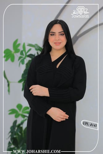 عباية سوداء فخمة كريب ملكي - عبايتك ABATIK