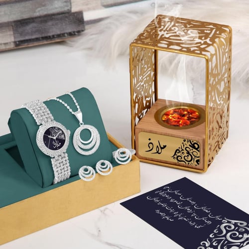 طقم هدايا نسائية مميزه وراقية مرصعة بفصوص