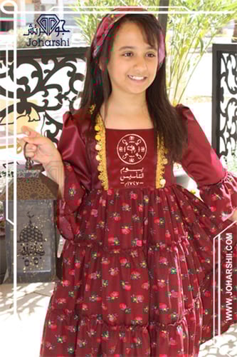 جلابيات اطفال رمضانيه شالكي عنابي