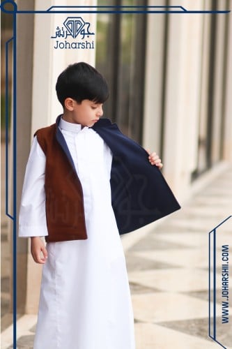 سديري شتوي دبل فيس أطفال لون كحلي مع جملي