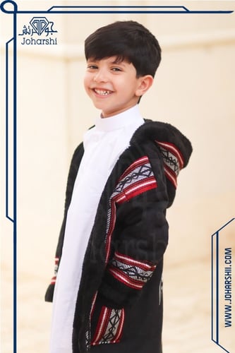 فروة اطفال سدو أنيقة ودافئة باللون الأسود