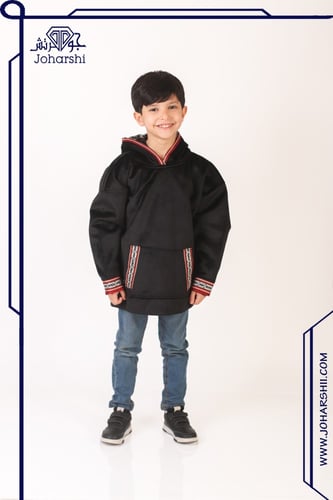 هودي أطفال شتوي بسدو مع رسمه الورده