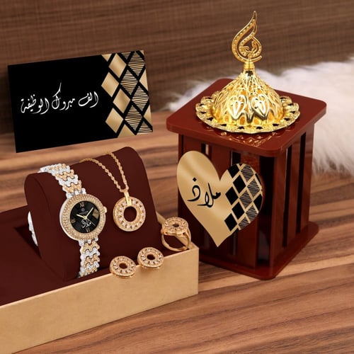 أطقم نسائية راقية سل استيل مرصعة بفصوص Q-3698