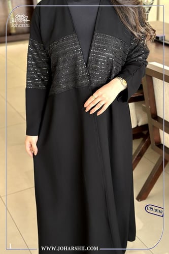 عباية قماش ملكي دهنت الحزام كامل من الامام والخلف...