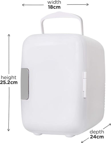 ثلاجة سيارة صغيرة دينكس 4 لتر بتصميم محمول أبيض