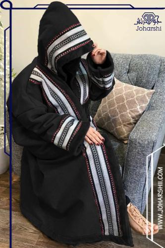 فروة نسائية شتوية بتصميم سدو عربي أسود