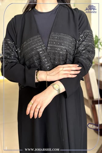 عباية قماش ملكي دهنت الحزام كامل من الامام والخلف...