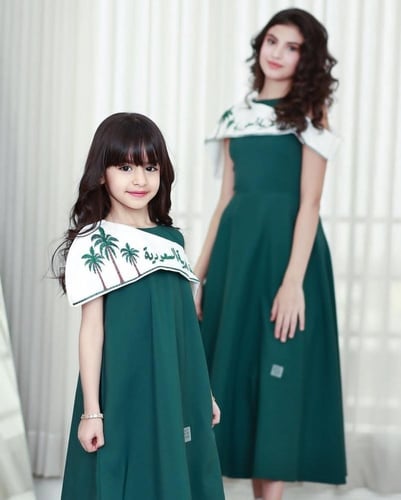 فستان اليوم الوطني شك رسمة المملكه