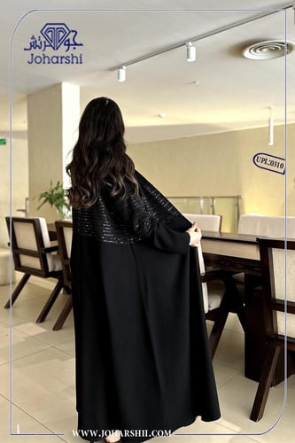 عباية قماش ملكي دهنت الحزام كامل من الامام والخلف...