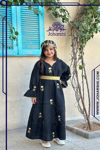 جلابية أسود التأسيس بناتي