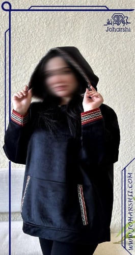 هودي اوفر سايز شتوي بسدو العربي اللون الاسود