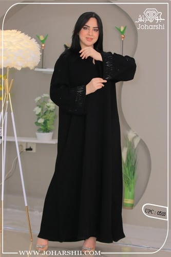 عباية شك خرز في الكم - عبايات مناسبات فخمة