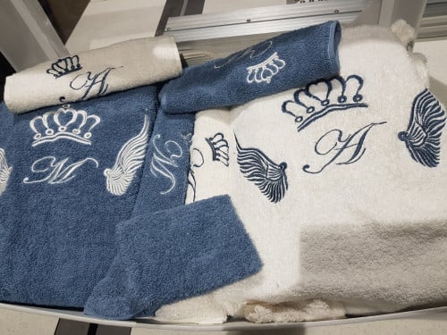 طقم روب الحمام للعرسان - أرواب استحمام عرايس - 8 ق...