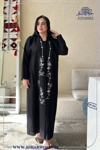 عباية لف كتان مطرزه فخمة