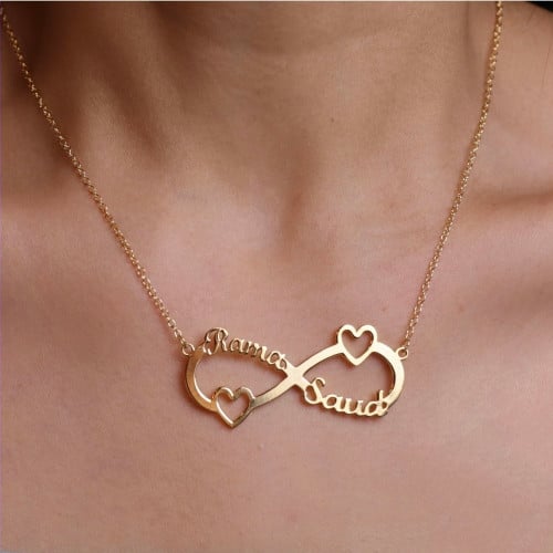 سلسال الحب الأبدي مع اسمين سلسال - بالاسم مطلي بال...