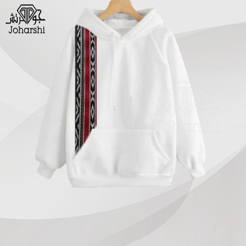 هودي سدو أبيض أنيق بفرو داخلي (F-2012)