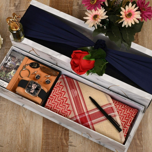 بوكس إهداء رجالي بشماغ جوهرتش كلاسيك ومجموعة إكسسو...