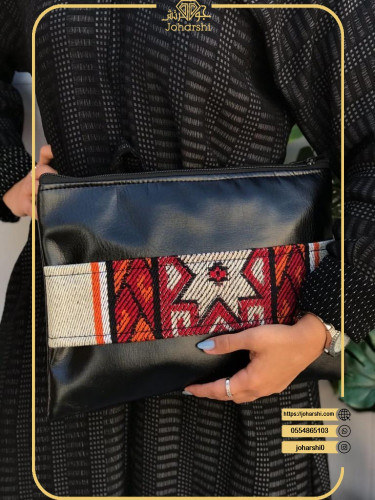 شنط باوتش جلد و سدو - لون الاسود