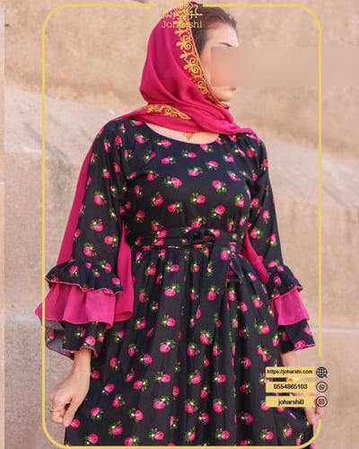 جلابيه شالكي نسائيه مزينة بالورود