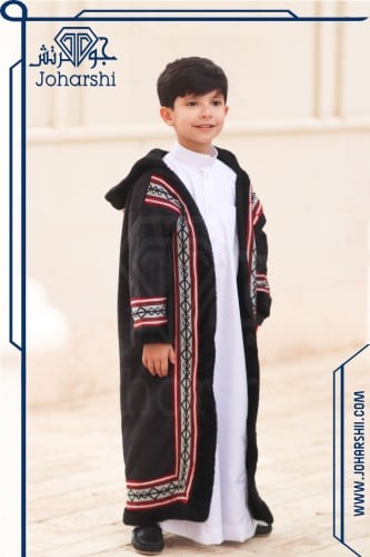 فروة اطفال سدو أنيقة ودافئة باللون الأسود