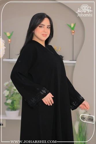 عباية شك خرز في الكم - عبايات مناسبات فخمة