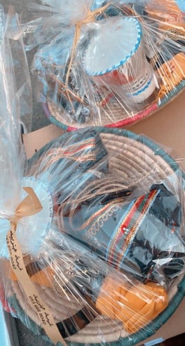 تغليف الطلب كهديه دائره بالخوص