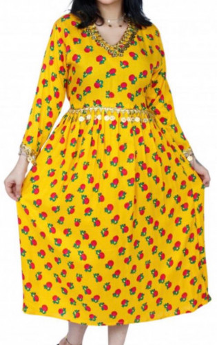 جلابيه روز رمضانيه اصفر مورد