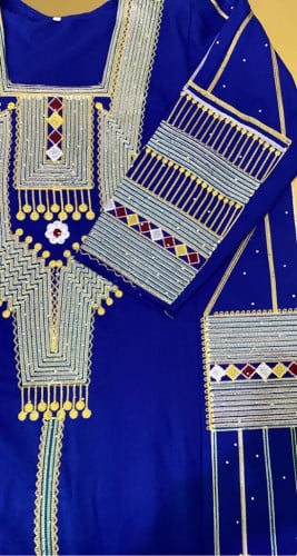 ثوب عسيري ازرق تطريز كامل