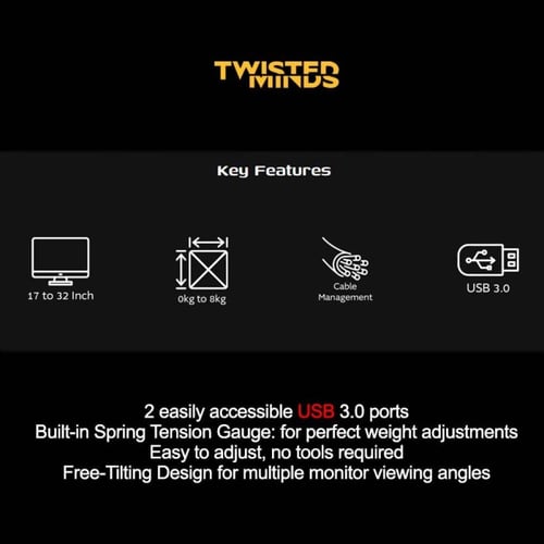 حامل شاشة تويستد مايندس 17 إلى 32 بوصة - Twisted M...