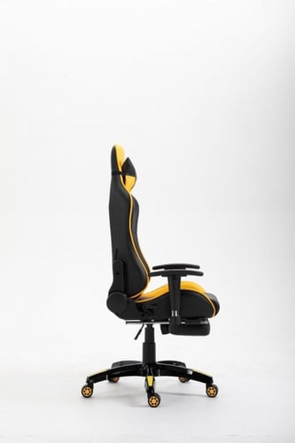 كرسي قيمنق مع مسند للاقدام اصفر - Yellow gaming ch...
