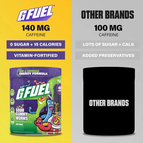 جي فيول Sour Gummy Worms – نكهة حلوى الديدان الحام...