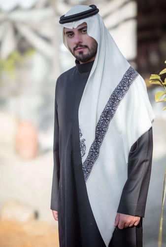 شال رجالي خيط كشمير مطرز