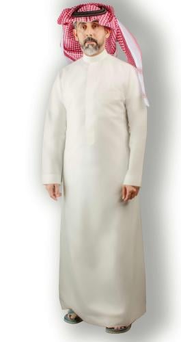 ثوب سعودي ساده قلاب سكري سحاب