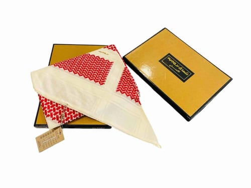 شماغ بروجيه الأصلي احمر مع بيج