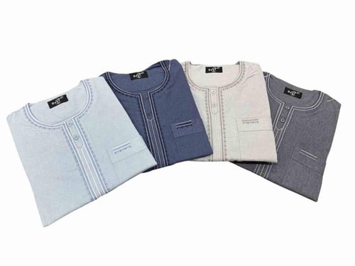 قميص صيفي نصف كم مطرز رجالي