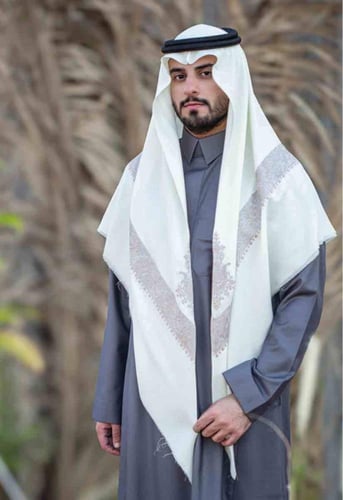 شال رجالي خيط كشمير مطرز