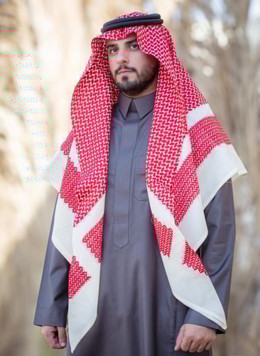 شماغ Ferroاحمر مع بيج رجالي