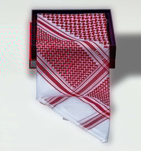 شماغ أشبيل احمر رسم