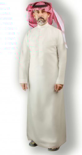 ثوب سعودي رجالي سكري سادة سحاب