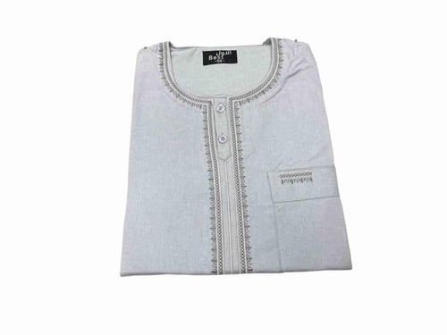 قميص صيفي نصف كم مطرز رجالي