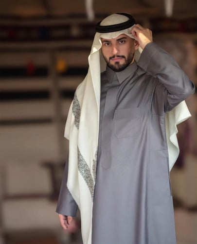 شال رجالي خيط كشمير مطرز